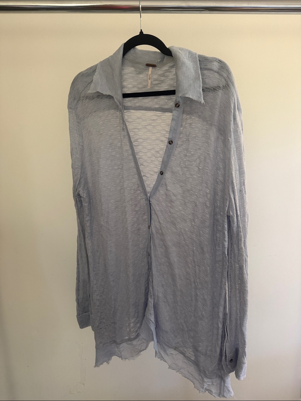 Lightweight intentionally distressed oversized Free People cardigan